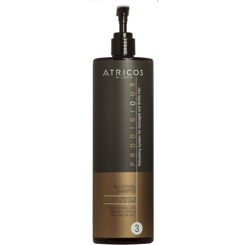 Восстанавливающий шампунь Atricos Milano Prodigious Restoring Shampoo 1000 мл Восстанавливающий шампунь Atricos Milano Prodigious Restoring Shampoo 1000 мл